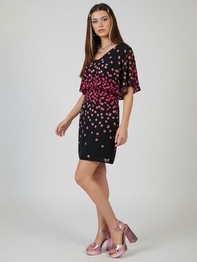 Marciano -  Y2K Polka Dot Flutter Sleeve Flowy V-Neck Feminine Mini Dress